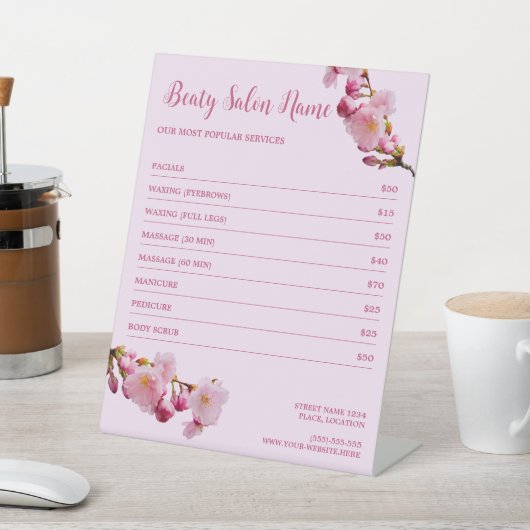 Rosa Cherry Blossom Blume Wellness-Center Services Sockelschild (In SItu)