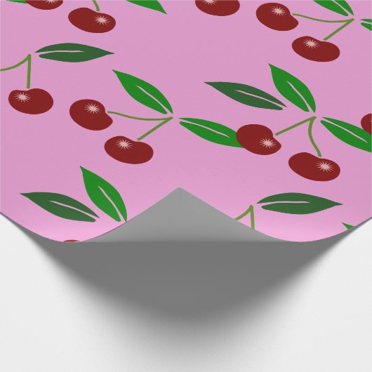 Rosa Cherry Fruchtleaf Farbe WP Geschenkpapier (Ecke)