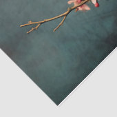 Rosa CherryBlossom Baumzweig Türkisgrüner Himmel Seidenpapier (Ausschnitt)