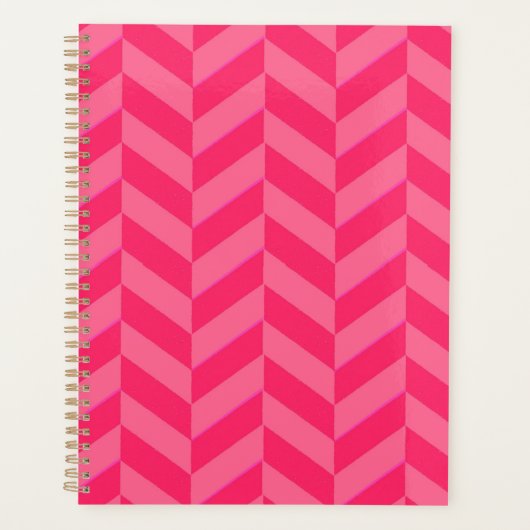 Rosa Chevron Stylisch Planer (Vorderseite)