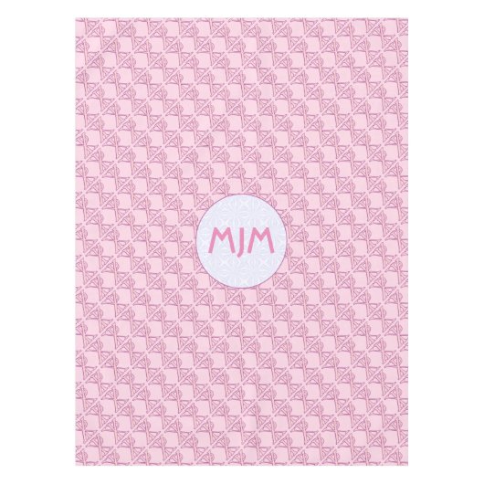 Rosa Chi Ro Kreuz mit Initialen gewickelt Tischdecke (Vorderseite)