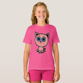 Rosa Chibi-Kätzchen T-Shirt (Vorne ganz)