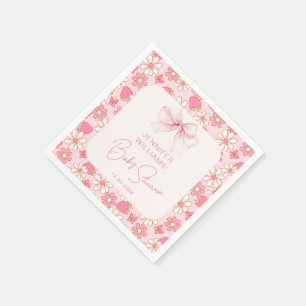 Rosa Chic Beerige Süße Schleifen-Baby-Mädchen-Part Serviette