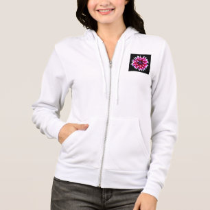 Rosa Chic Dahlien blühen auf schwarzer Blume Hoodie