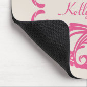 Rosa Chic Damast-Mauspad Mousepad (Ecke)