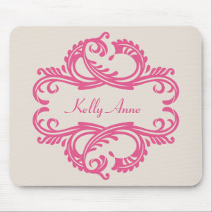Rosa Chic Damast-Mauspad Mousepad