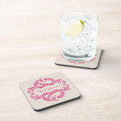Rosa Chic Damast-Set Untersetzer (Rechte Seite)