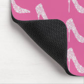Rosa Chic Diamant High Heel Schuhe Mousepad (Ecke)