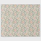 Rosa Chic Floral Geburtstag Geschenkpapier (Flach)