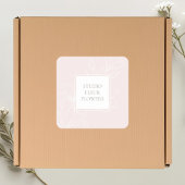Rosa | Chic Floral Label Quadratischer Aufkleber