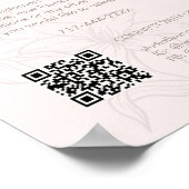Rosa | Chic Floral Text Promotion QR Poster (Ecke)