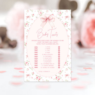 Rosa Chic Florales Bogen Baby-Merkmale Babyshower-