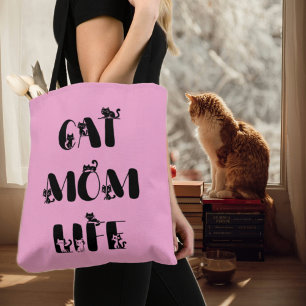 Rosa Chic Katze Mutter Leben Süße Muttertag Tasche