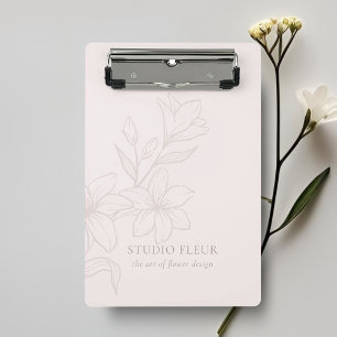 Rosa Chic Minimal Floral Mini Klemmbrett