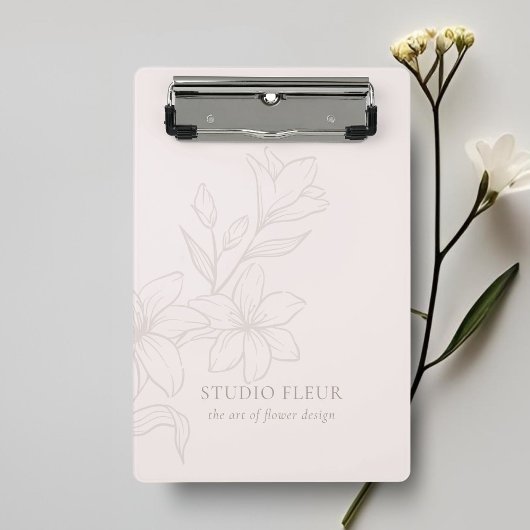Rosa | Chic Minimal Floral Mini Klemmbrett