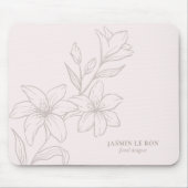 Rosa | Chic Minimal Floral Mousepad (Vorne)