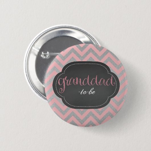 Rosa Chic Opa-zu-ist Knopf Button (Vorne & Hinten)