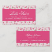 Rosa Chic Vintag florale Printwerbung Visitenkarte (Vorne/Hinten)