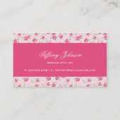 Rosa Chic Vintag florale Printwerbung Visitenkarte (Rückseite)