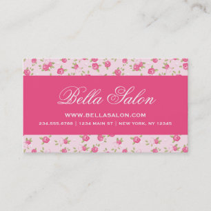 Rosa Chic Vintage Blumenprint Visitenkarte