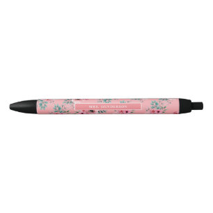 Rosa Chic Watercolor Floral Personalisiert Kugelschreiber