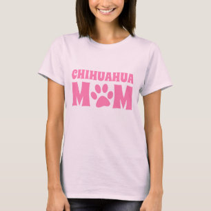 Rosa Chihuahua-Mutter Pfotenabdruck T-Shirt
