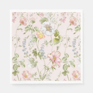 Rosa Chinesische Blumenmuster Serviette