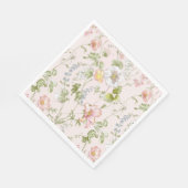 Rosa Chinesische Blumenmuster Serviette (Ecke)