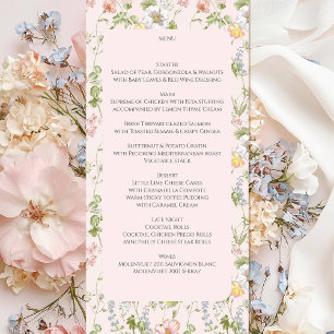 Rosa Chinesische Hochzeit Menükarte