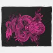 Rosa chinesischer Kaiser-Drache Fleecedecke (Vorderseite (Horizontal))