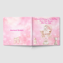Rosa Chinoiserie-Baby-Shower-Gästebuch