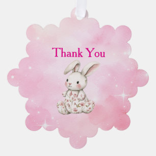Rosa Chinoiserie-Babyparty-Papier-Ornament-Karte Ornament Karte
