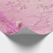 Rosa Chinoiserie Bird Decopupupupupupupupupupage Geschenkpapier (Ecke)