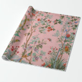 Rosa Chinoiserie Bird Frische Pasta machen Geschenkpapier (Ungerollt)