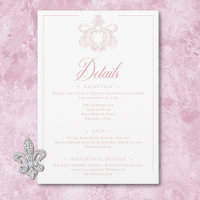 Rosa Chinoiserie Bird Wappen Wedding