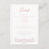 Rosa Chinoiserie Bird Wappen Wedding Begleitkarte (Vorderseite)