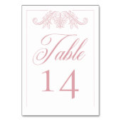 Rosa Chinoiserie Bird Wappen Wedding Tischnummer (Vorderseite)