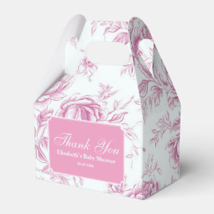 Rosa Chinoiserie Blumenmuster französische Toile  Geschenkschachtel