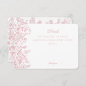 Rosa Chinoiserie Blumenstrauß Karte (Vorne/Hinten)