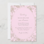 Rosa Chinoiserie Elegante Hochzeit Einladung (Vorderseite)