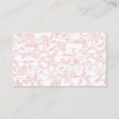 Rosa Chinoiserie Floralpreisliste, Gewinnspiel Visitenkarte (Rückseite)