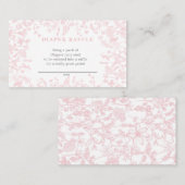 Rosa Chinoiserie Floralpreisliste, Gewinnspiel Visitenkarte (Vorne/Hinten)