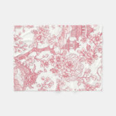 Rosa Chinoiserie-Toile-Drache Kirschblüte Fleecedecke (Vorderseite (Horizontal))