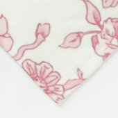 Rosa Chinoiserie-Toile-Drache Kirschblüte Fleecedecke (Ecke)