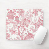 Rosa Chinoiserie-Toile-Drache Kirschblüte Mousepad (Mit Mouse)