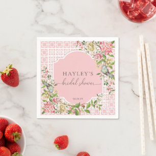 Rosa Chinoiserie Trianon Brautparty Serviette