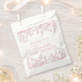 Rosa Chinoiserie Vintage Blumen Baby Shower Desser Geschenktütchen
