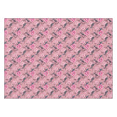 Rosa Chinoiserie Vogel Blumenbaumwolle Speisen Tischdecke (Vorderseite (Horizontal))