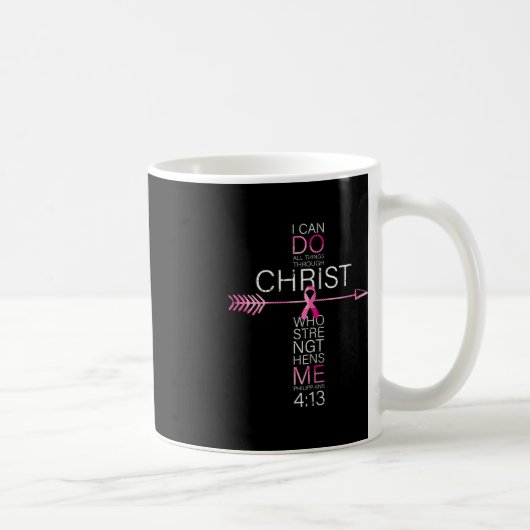 Rosa Christlicher Brustkrebs Kreuz Religiöse Bibel Kaffeetasse (Rechts)