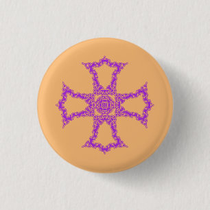 Rosa christliches Kreuz moderne ästhetische Kunst Button
